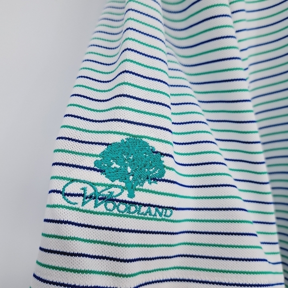Peter Millar Summer Comfort Striped‎ Polo Golf Shirt Woodland Size XL - Picture 4 of 7